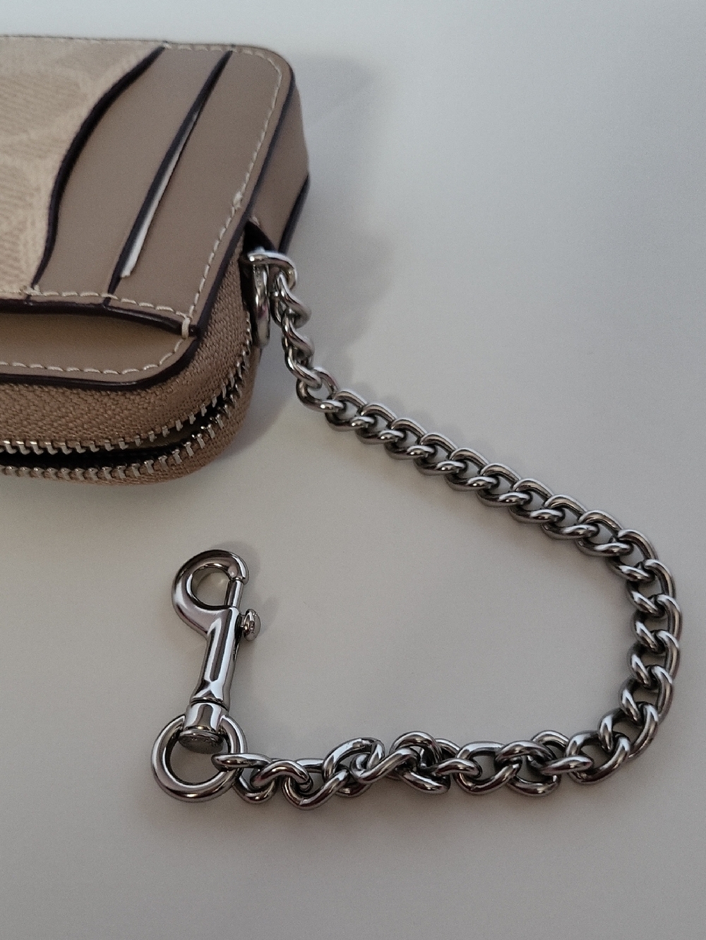 Coach Tan Signature Card Case with Zip - Picture 9 of 9